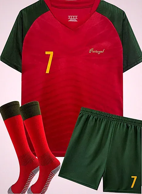 Kids Soccer Jersey Uniform Shorts & Socks for Boys and Girls Unisex Youth