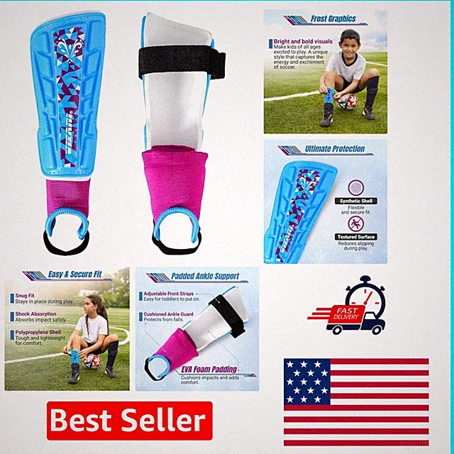 Kids' Soccer Shin Guards with Stylish Ankle Protection - Perfect for Active Play