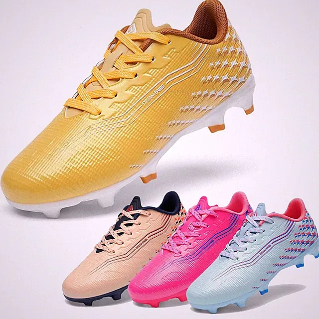 Kids Soccer Shoes Breathable Mesh Lining Cushioned Insole Football Cleats Youth