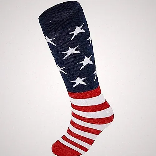 Kids Soccer Socks Knee High Cotton Uniform 10-12 Years American Flag Big Kid