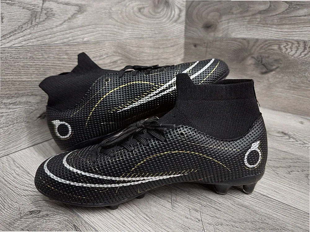 Kids Youth Soccer Football Turf Cleats Shoes Black EU39 US 6.5