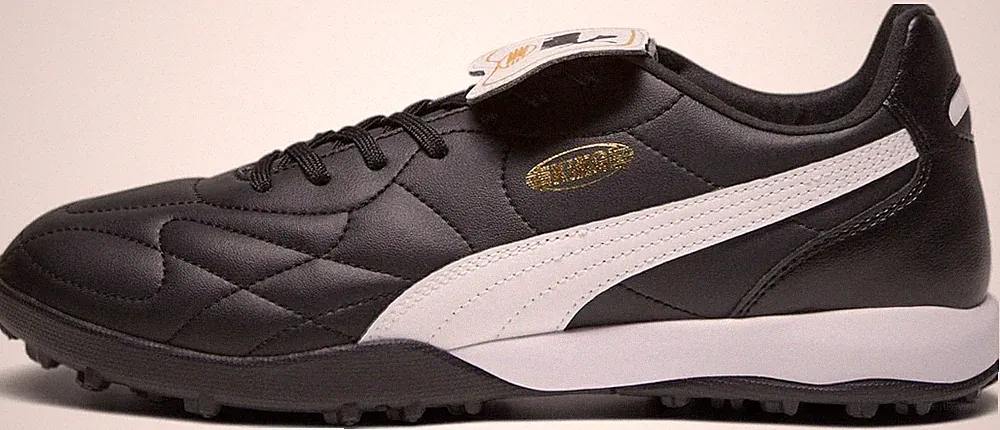 King Top Turf Soccer Cleats - Black/White/Gold - Size 10 D (M)