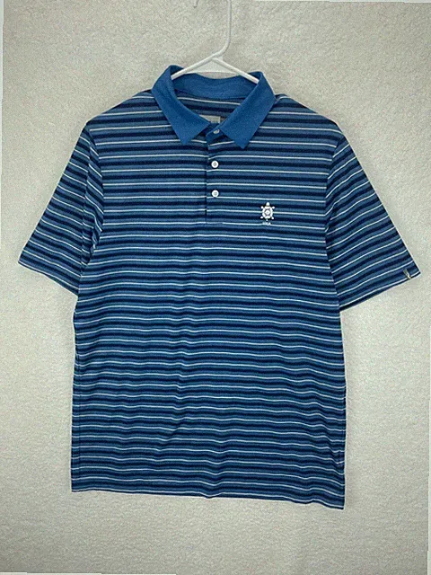 KJUS Comfort Fit Blue Striped Performance Stretch Golf Polo Shirt Men's Large 52