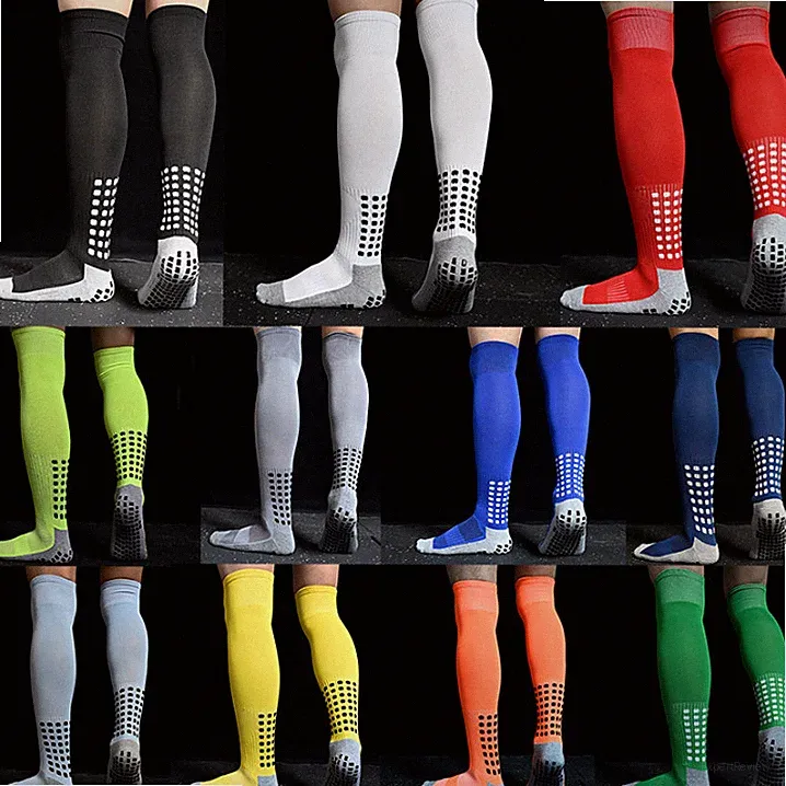 Knee High Long Soccer Socks Anti Slip Rubber Grip Football Basketball Athletic