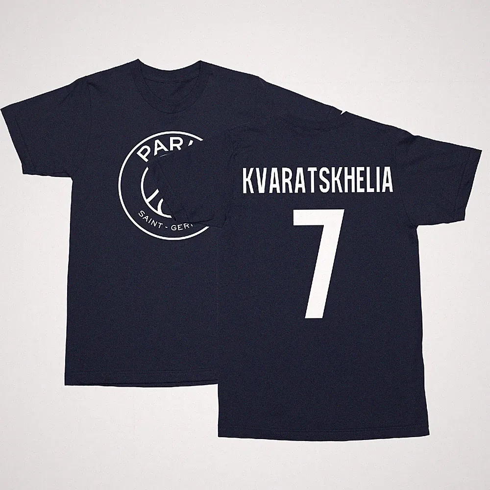Kvaratskhelia 7 Jersey Style Apparel – Soccer Tribute Unisex T-Shirt