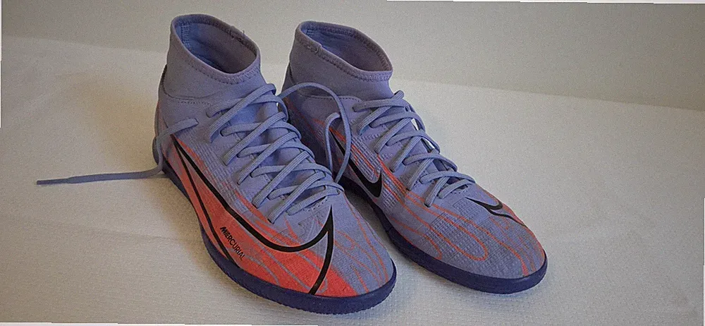 Kylian Mbappe Mercurial Superfly Flames Indoor Soccer Cleats US Sz 8 Purple