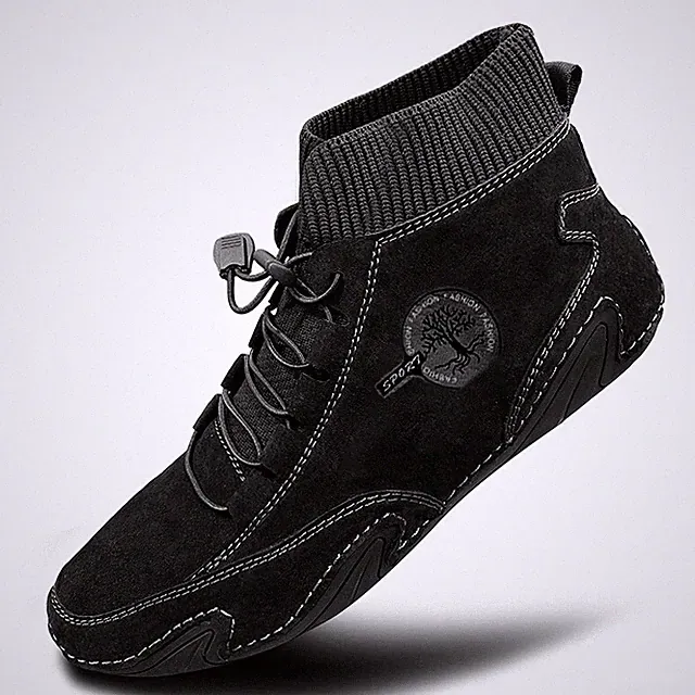 Leather Men Shoes Casual Loafers High Top Sneakers Hiking Walking Outdoor Boots