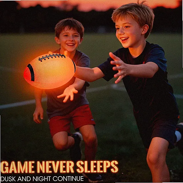 LED Glow Football Inflatable Soccer Ball with Pump Indoor Outdoor Game for Boys