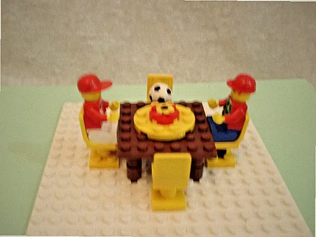 LEGO PATIO TABLE & CHAIRS LOT of 27 PIECES Brown Yellow Red ADIDAS SOCCER PARTY