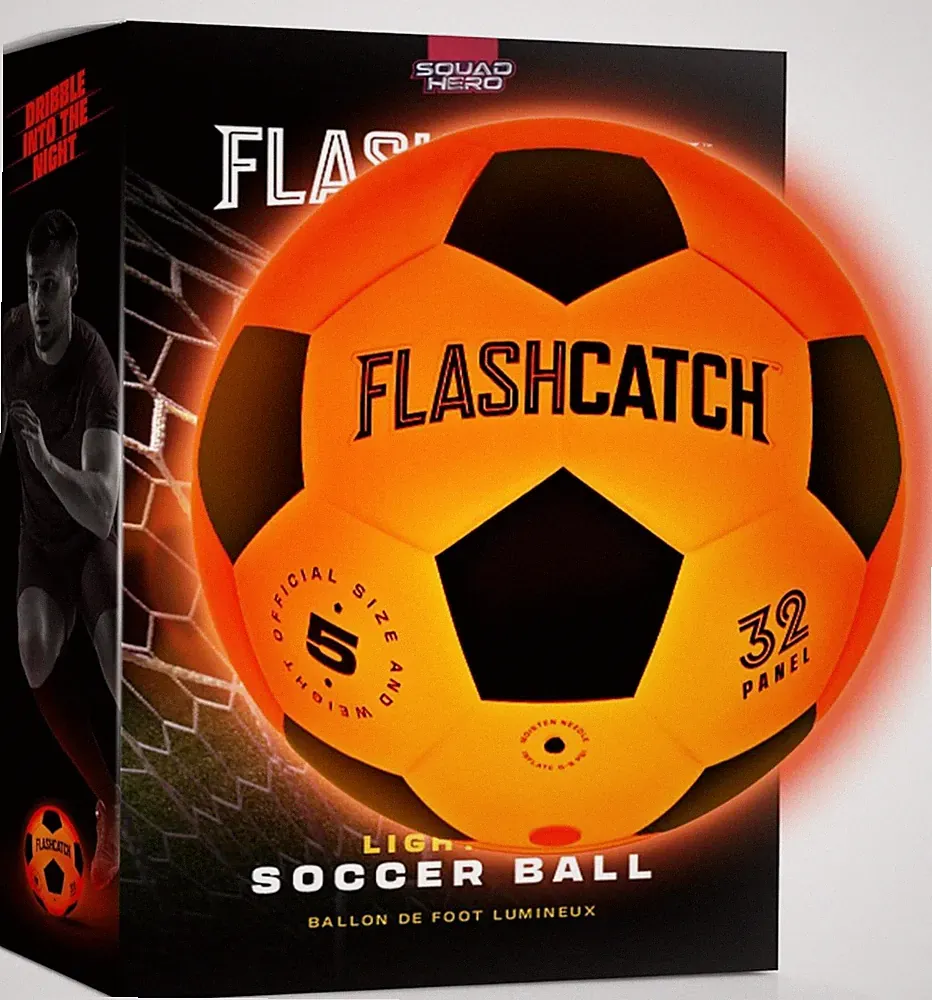 Light up Soccer Ball - Glow in the Dark - NO 5 - Sports Gear Gifts for Boys & Gi