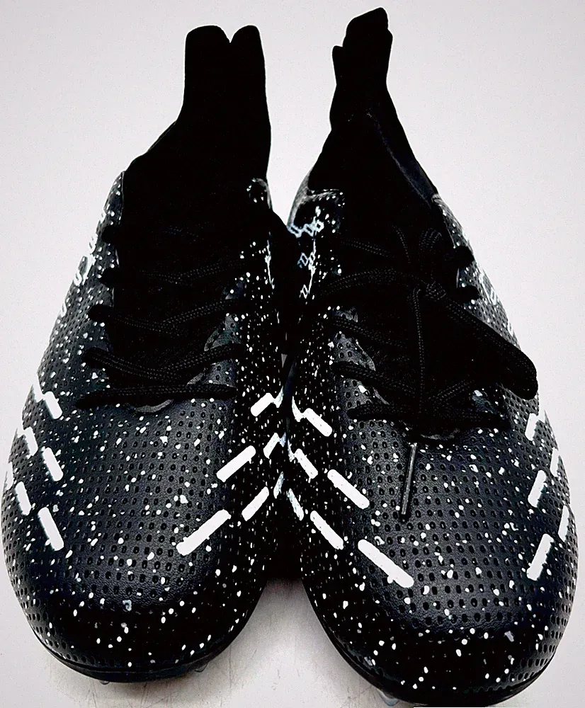 Lightweight High-Top Soccer Cleats Unisex Black White Size 40