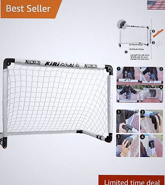 Lightweight Soccer Goal for Kids - Perfect Mini Goal for Backyards & Picnics