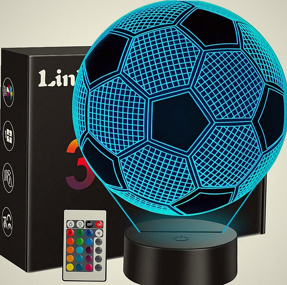 Linkax Easter Gifts Soccer Gifts for Teens Boys Girls, Soccer Ball 3D Illusion L