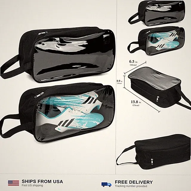 Linkidea 2 Pack Soccer Shoe Carrying Bag, Sports Cleats Storage Bag, Fit Up t...