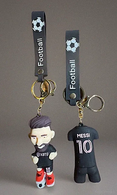 Lionel Messi #10 Inter Miami Keychain Set 2pc Figure Jersey Football New 3D GOAL