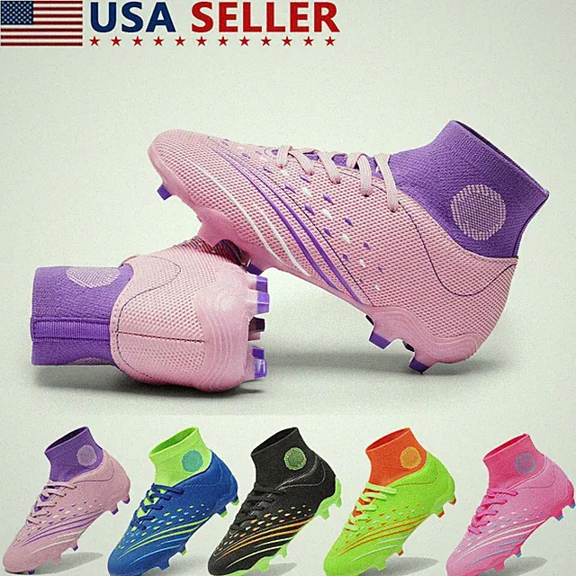 Little/Big Kid Boys Girls Football Cleats Youth Firm Groud High Top Soccer Shoes