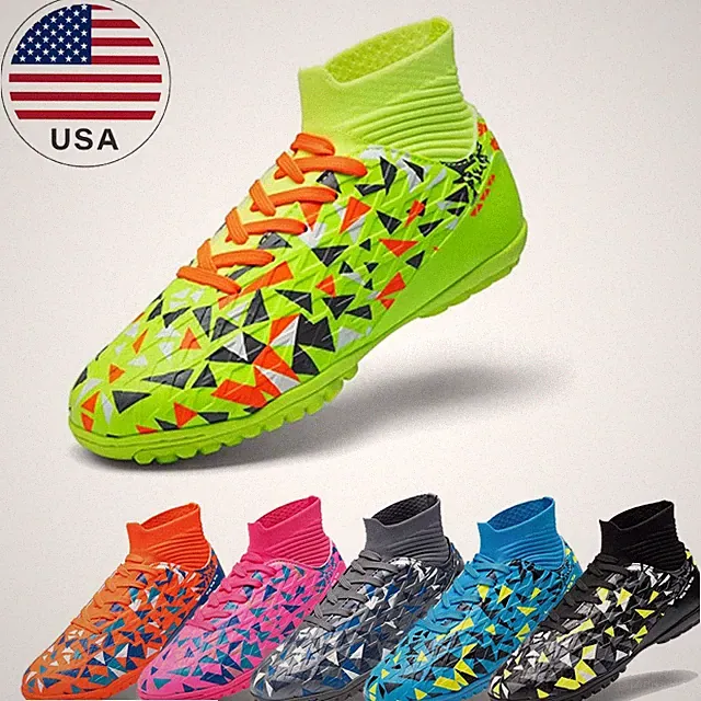 Little/Big Kid Boys Girls Indoor Soccer Shoes High Top Football Futsal Shoes US