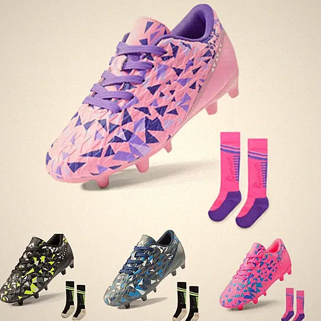 Little Big Kid Boys Girls Soccer Cleats Firm Groud Trainning Football Shoes