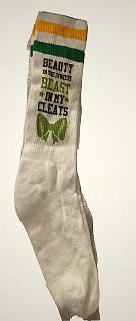 Long Socks Womens Small Beauty In The Streets Beast In My Cleats Long Athletic