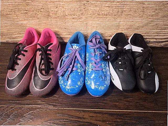 (Lot Of 3)Cleats For Kids Nike 13c, BlueVizari 11.5, Black And White Vizari 10.5