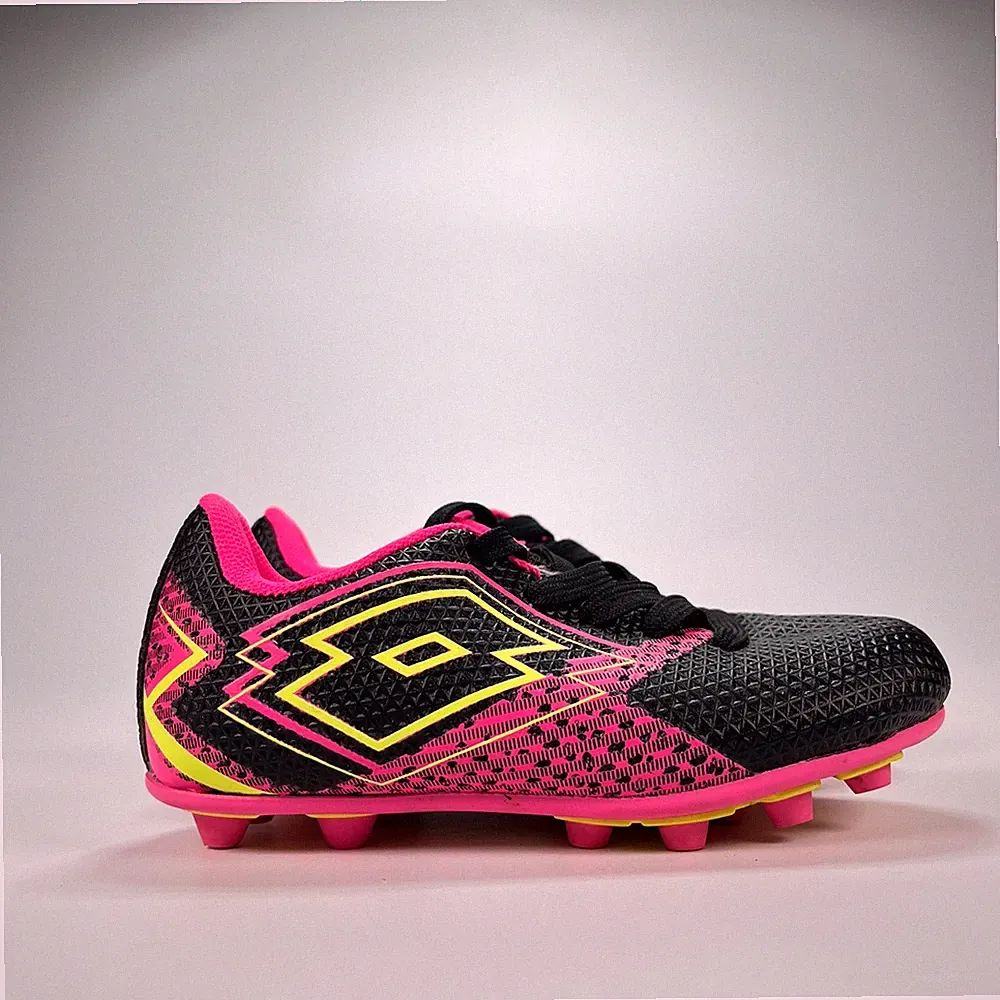 Lotto Forza Elite 3 JR Black Pink Lightweight Athletic Soccer Cleats Kids Size 9