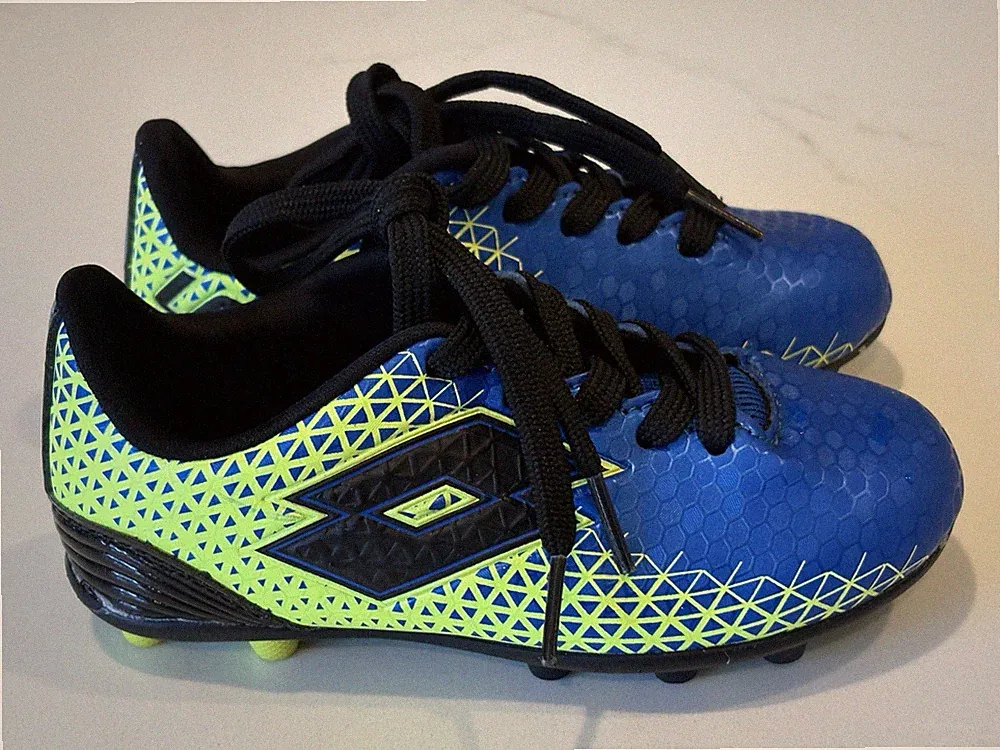 Lotto Forza Elite Jr Youth's Soccer Cleats Blue Yellow Boys Kids Size 10 New