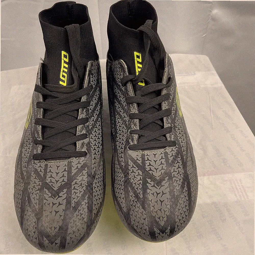 Lotto Jinx Kids Soccer Cleats Size 11 Grey/Black/Fluorescent Green