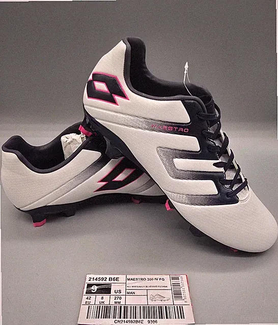 LOTTO Maestro 300 IV 4 FG Mens Firm Ground Soccer Cleats White Blue - US Size 9