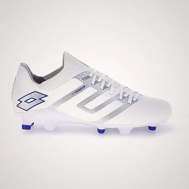 Lotto Maestro 300 VI FG (Size 10.5) "White/Blue/Silver" Men's Soccer Cleats