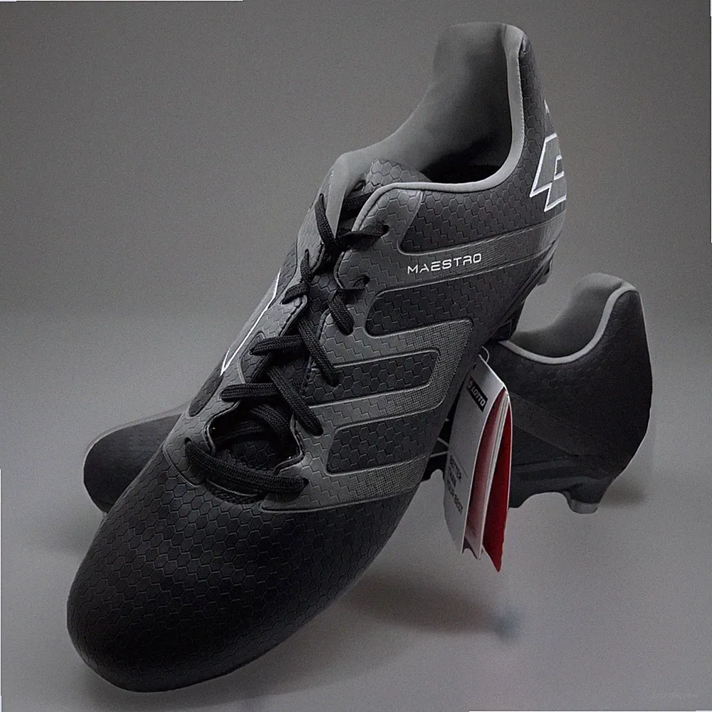 Lotto Maestro 700 IV FG Soccer Cleats Black Mens 12 Womens 13.5 Firm Ground