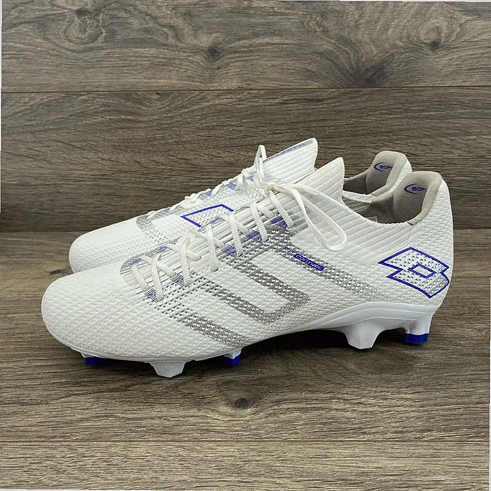 Lotto Maestro Soccer Cleats Mens Size 9 White Blue Fit Control Firm Ground