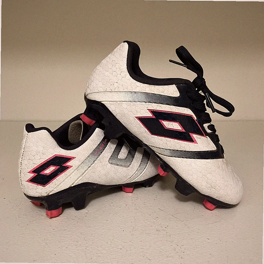Lotto Maestro Youth Soccer Cleats Size 11 Kids White Black Pink FG