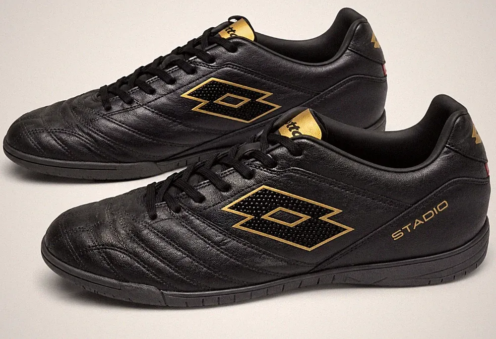 Lotto Men's Indoor Soccer Shoes Black Gold Size 8 US EU 40.5 Turf Futsal