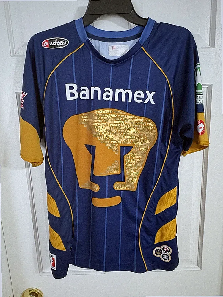 Lotto Pumas UNAM 2007/08 Away Navy Gold Soccer Jersey Shirt Men’s M Rare Liga MX