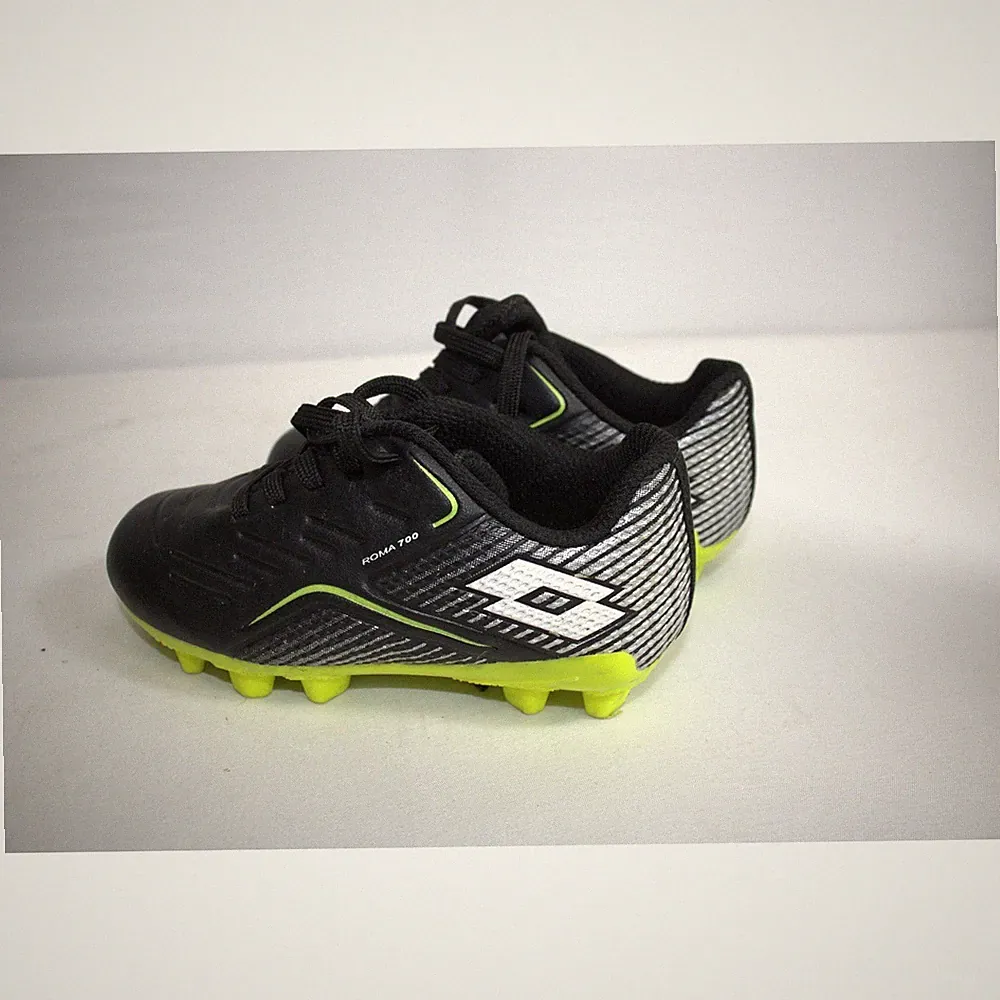 Lotto Roma 700 Kids Soccer Cleats Black Neon Green Size 8 Toddler