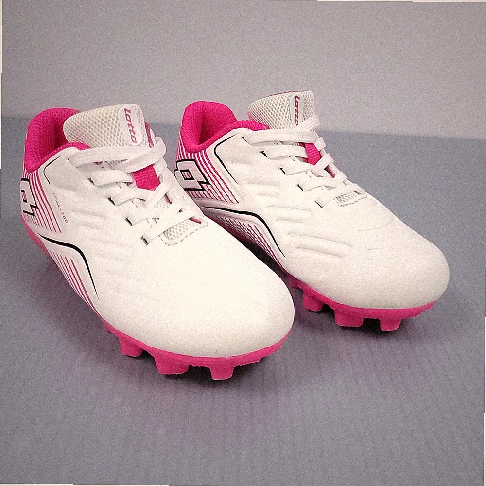 Lotto Roma 700 Yp23 Pink Soccer Cleats Kids US Size 9K Round Toe Lace Up EUC
