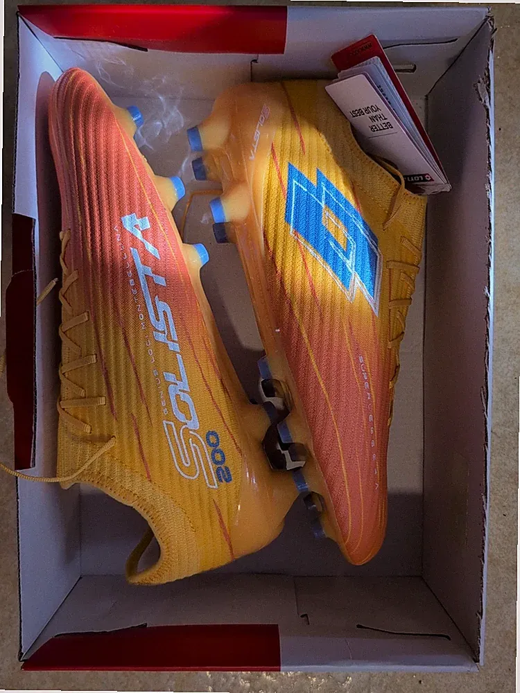 Lotto Solista 200 FG Soccer Cleats Men's Yellow Orange Size 10.5
