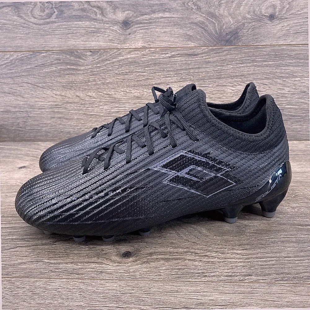 Lotto Solista 200 IV Gravity Soccer Cleats Mens 9 Black Firm Ground FG Boots