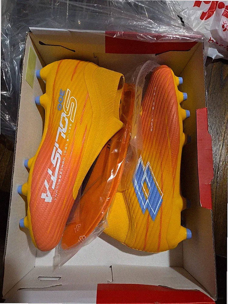 Lotto Solista 300 IX Gravity FG Soccer Cleats Speed Boots Yellow Orange Men's 10