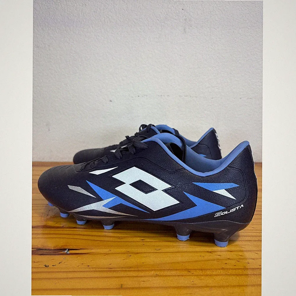 Lotto Solista Soccer Cleats Mens 9 Navy Blue Firm Ground Athletic Football Shoes