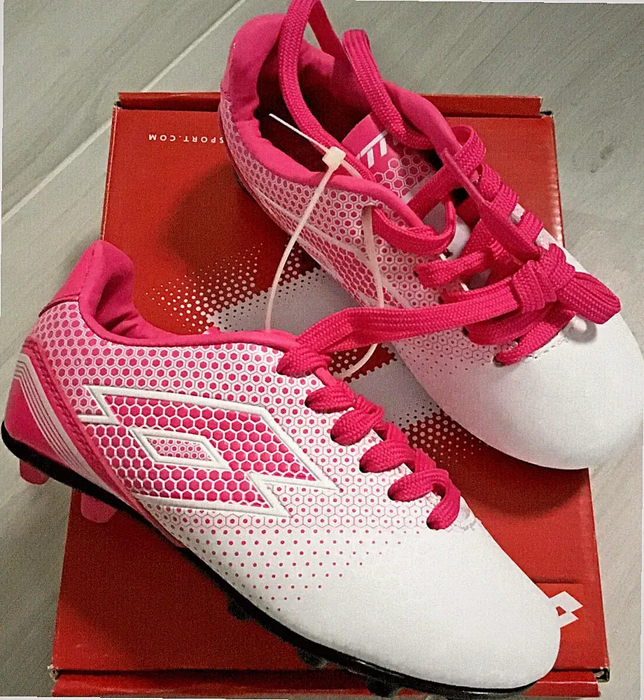 LOTTO Spectrum Elite Football Shoe Cleats Soccer Girls Misses 12 W Wide 30 PINK