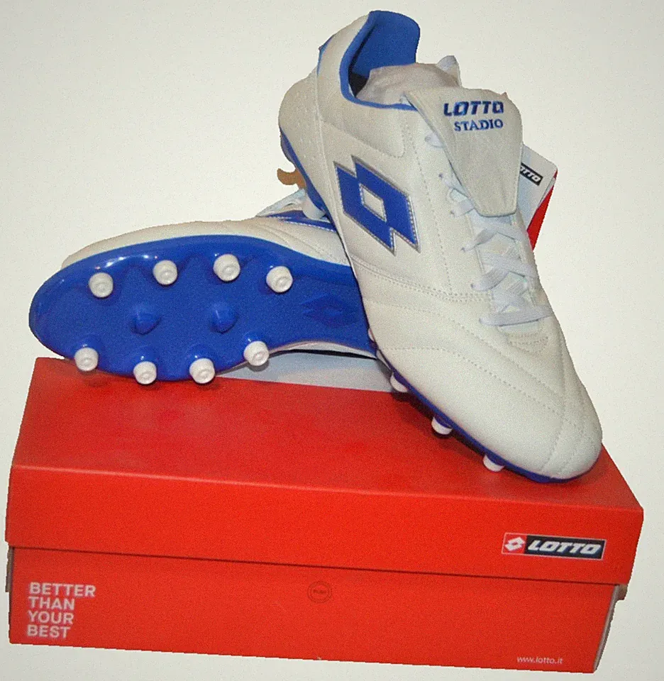 Lotto Stadio 200 III FG Soccer Cleats Size 11.5 White K Leather Soccer Cleats