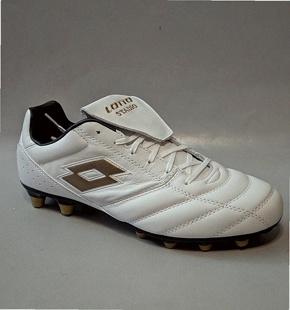 Lotto Stadio 200 IV FG Soccer Cleats Mens 11 All White Light Platino 222133-6WX