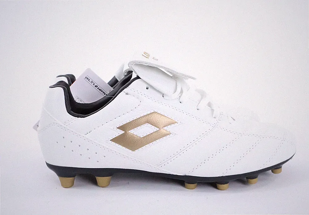 Lotto Stadio 200 IV FG Soccer Cleats White Gold Men US Size 9 New