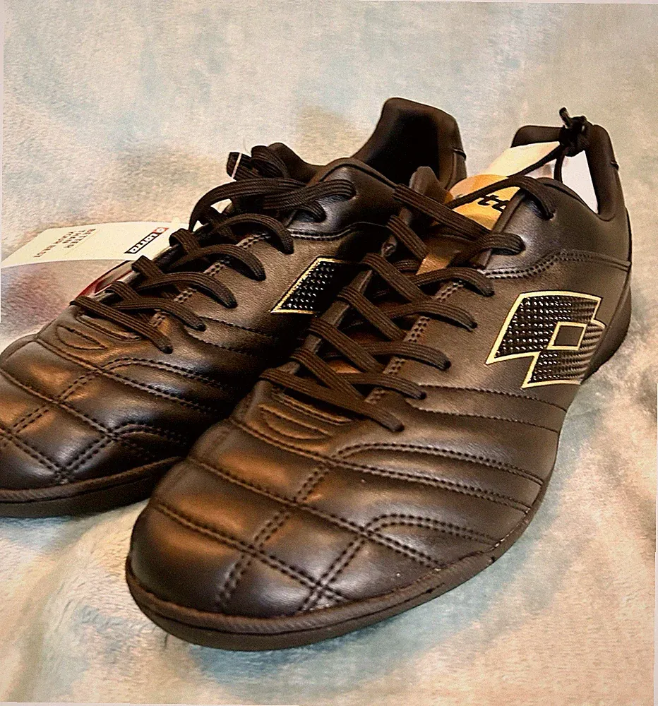 Lotto Stadio 705 ID Black Platino Indoor Soccer Shoes Men’s Sz 11.5 (219708 1UQ)