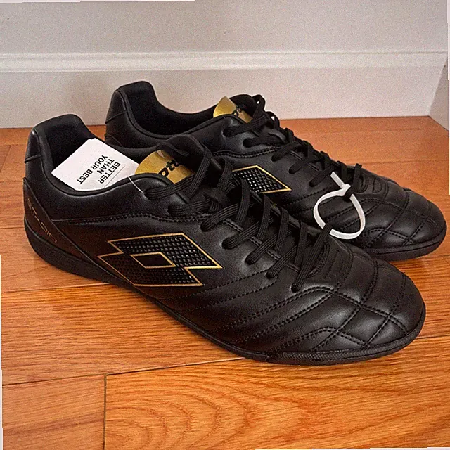 Lotto Stadio 705 ID/Indoor Futsal Soccer Shoes Mens 11.5 Black / Gold 219708-1UQ