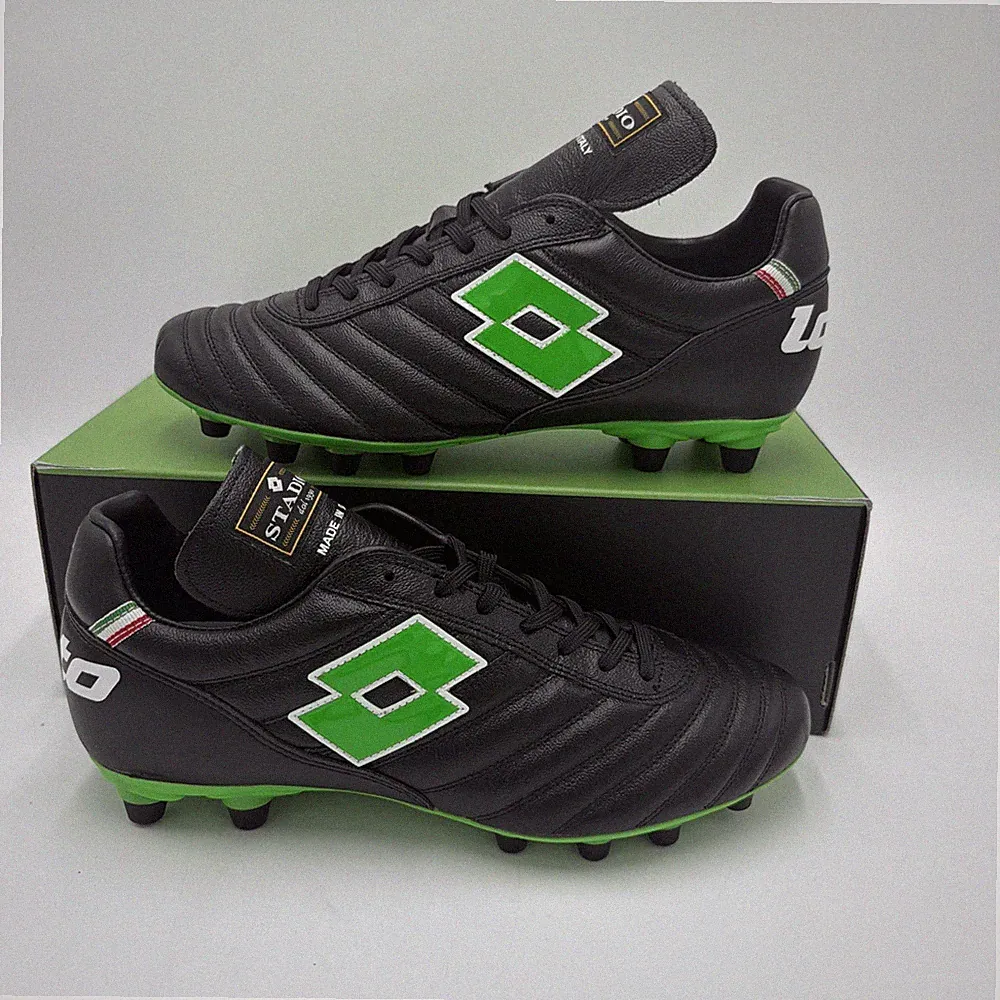 Lotto Stadio OG II FG Soccer Cleats Black Spring Green NWB No Lid Men's Size 7.5