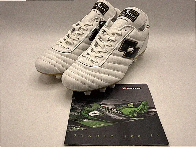 Lotto Stadio OG II FG Soccer Cleats Unisex Size 7 White Gold 215017-8KQ New