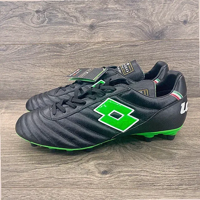 Lotto Stadio Soccer Cleats Mens Black Green Size 11.5 FG Firm Ground