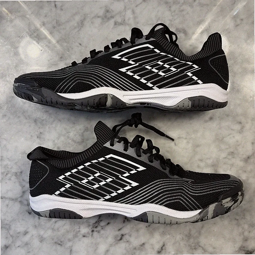 Lotto Tacto 250 ID Indoor Field Soccer Cleat Men 8.5 / Women 9.5 Black Gray Shoe